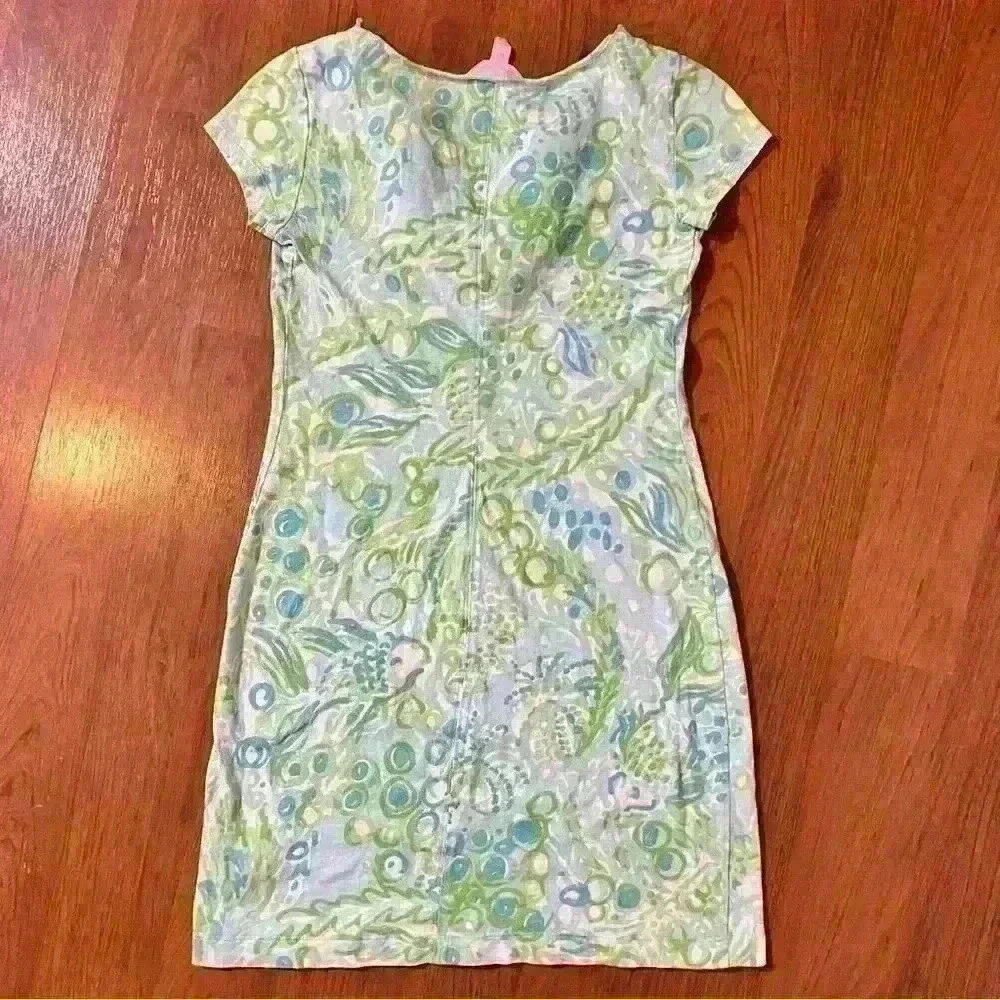 Lilly Pulitzer Womens Harper Any Fins Possible Pom Pom Accent Shift Dress XXS - Picture 2 of 15